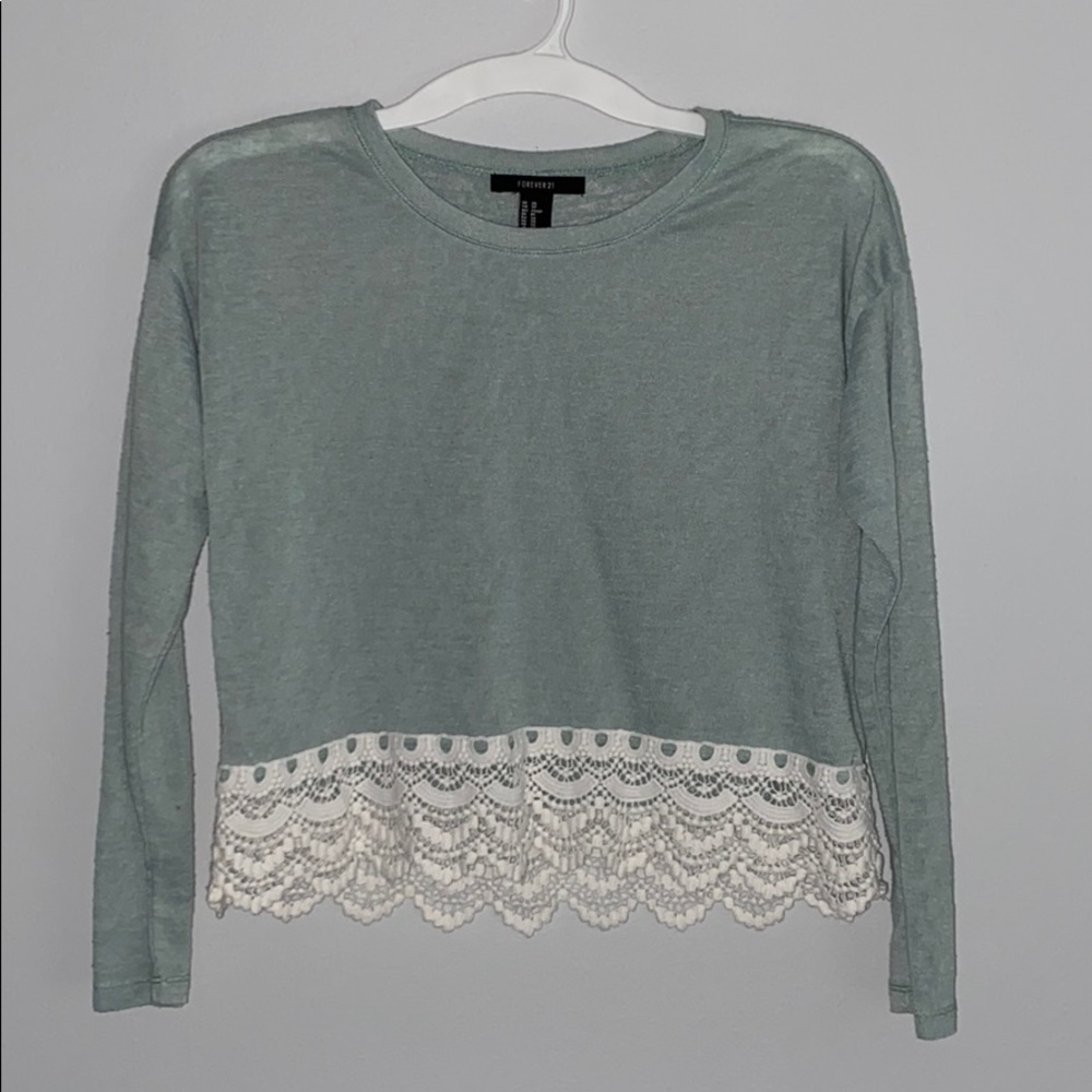 Long Sleeve Tee with Lace